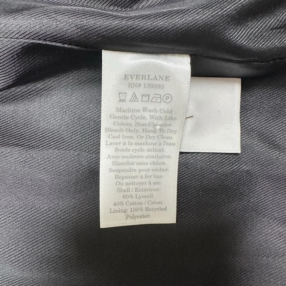 Everlane Blazer Jacket Womens Size 6 Black Oversized Three Button City NEW
